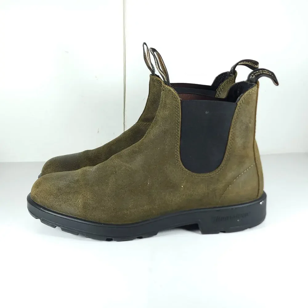 Blundstone Men's 1615 AU9 US10 Dark Olive Suede Ankle Chelsea Boots